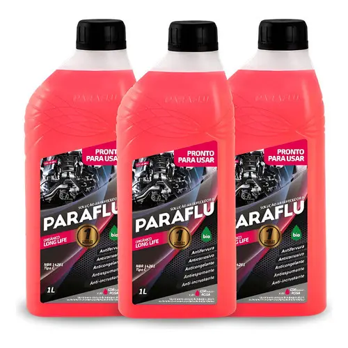 Kit 3 Paraflu Aditivo Radiador Pronto Para Uso 3l