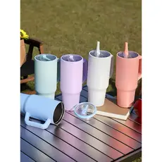 Copo Térmico de Inox 1,2 Litros com CANUDO , Alça Ergonômica e Canudo Plastico premium