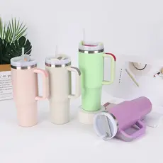Copo Térmico Inox Alça Flip Straw com canudo de Metal 1200ml SUPER QUALIDADE