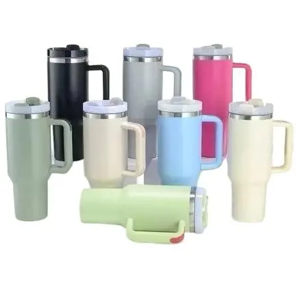 Copo Térmico Inox Alça Flip Straw com canudo de Metal 1200ml Super qualidade bom