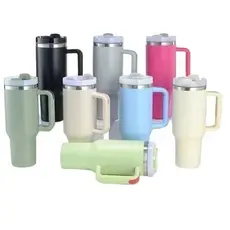 Copo Térmico Inox Alça Flip Straw com canudo de Metal 1200ml Super qualidade bom