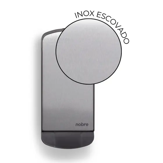 Saboneteira Inox Escovado Elegante Porta Sabão Sabonete Líquido Álcool em Gel 800ml + Kit Montagem