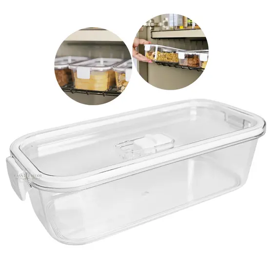 Pote Hermético 845ml de Acrílico Frutas Saladas Alimentos Biscoitos Tampa com Trava Paramount