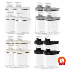 Kit 4 Peças Dispenser Flow 1,5 E 2,3 Litros Sabão Líquido Amaciante Produtos Limpeza Lavanderia