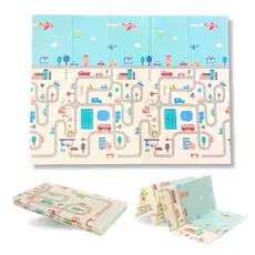 Tapete Infantil de Atividades Dupla Face Cidade Pista Tatame Térmico Emborrachado 180 x 120 x 1CM