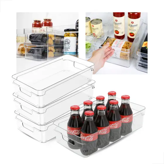 Kit 4un Organizador de Armário Lavanderia Cozinha Gaveta Dispensa Multiuso de Acrílico Ou 30 x 15