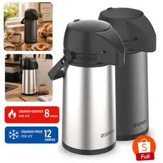 Garrafa Térmica de Café Chá Single Inox 1 Litro Conserva Quente Frio Soprano Antivazamento 1L