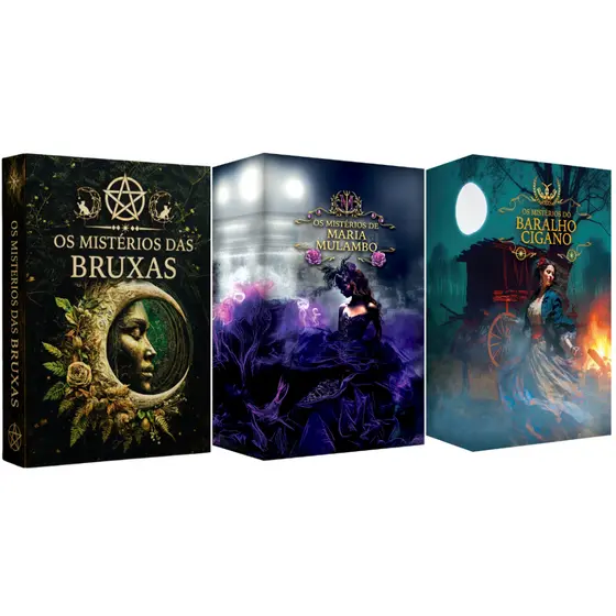 Kit 3 Tarot os Mistérios de Maria Mulambo Tarô das Bruxas e Baralho Cigano 36 Cartas Plastificadas
