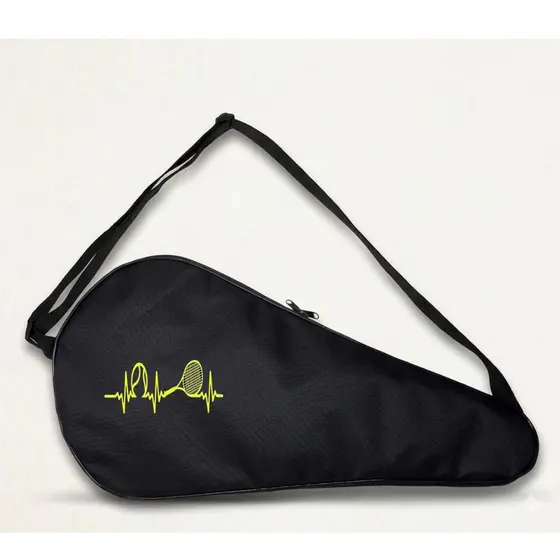 Bolsa Capa Protetora Raquete Beach Tennis Estampada Batimento Raquete Bag Preta E Amarela