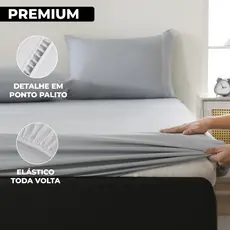 Jogo de Lençol Percal 400 Fios Premium 3 e 2 Peças Macio Solteiro Casal Queen King Ponto Palito