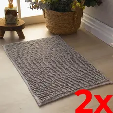 Kit 2 Tapetes De Banheiro Bolinha Popcorn Antiderrapante Chenille Macio Lavável