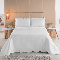 Kit Cobre Leito Colcha Solteiro Casal Queen King 3 e 2 Peças Dupla Face Micro Percal 150 Fios Matelado Pastilhas
