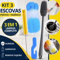 Escova Para Lavar Garrafa Mamadeira Bico Espuma 24cm Silicone Grande