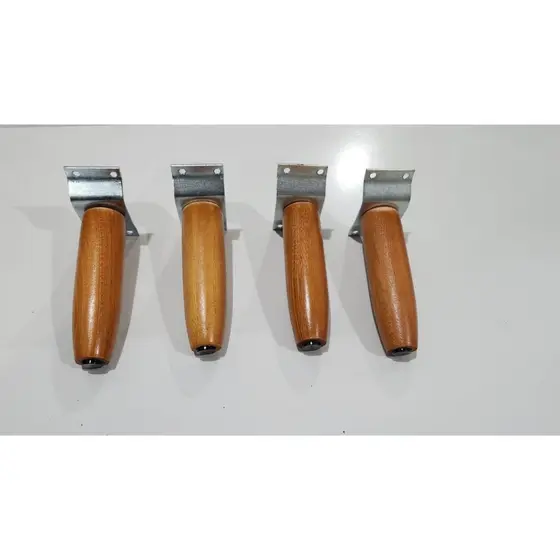Kit de Pé Palito 13CM e 35CM De Madeira Maciça, Tratada e Envernizada Acompanha Chapinha