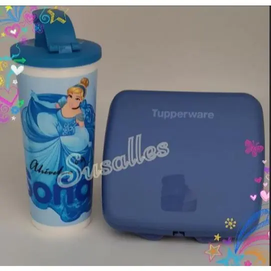 Kit Infantil Cinderela Disney Copo E Sanduicheira Tupperware® Importado