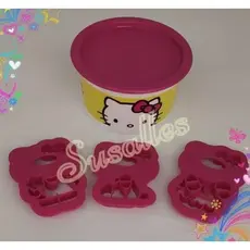 Kit 3 Forminhas E Mini Instantânea Hello Kitty Rosa Tupperware®