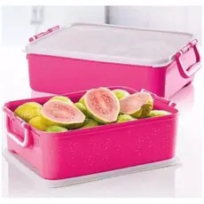 Caixa Rosa Handle Oriental Container 7,8 Litros Com Alça Tupperware® Original