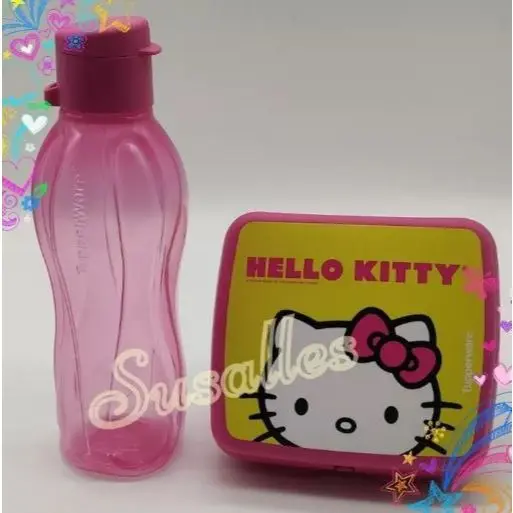 Kit Infantil Eco Rosa E Sanduicheira Hello Kitty Tupperware®