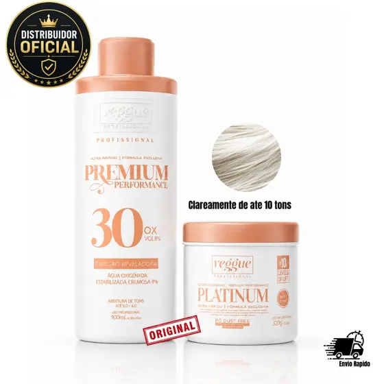 Pó Descolorante Blue Platinum 250g + OX 30 Volumes Veggue