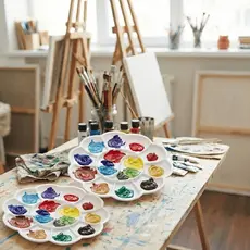 Kit 2 Godes Pintura Escolar Infantil Flor 12 Cavidades Plastico Resistente Yins