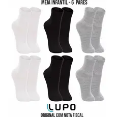 Kit 6 Pares Meias Infantil Menino Menina Lupo Cano Alto Longo