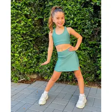 Conjunto Infantil Roupa de Treino Short Saia e Top Fitness Menina Princesa