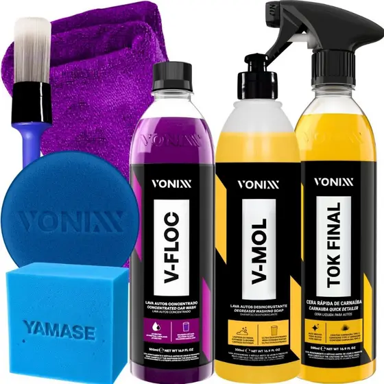 Kit Tok Final V-Floc V-Mol Shampoo Automotivo Desincrustante Vonixx