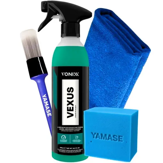 Vexus Vonixx Limpador Limpa Rodas E Motor Pincel Pano