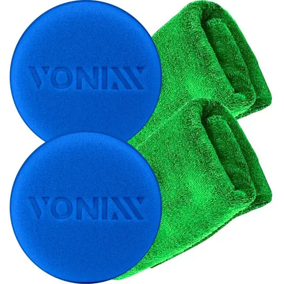 2 Aplicador Espuma Vonixx e 2 Pano Flanela Toalha Microfibra sortido