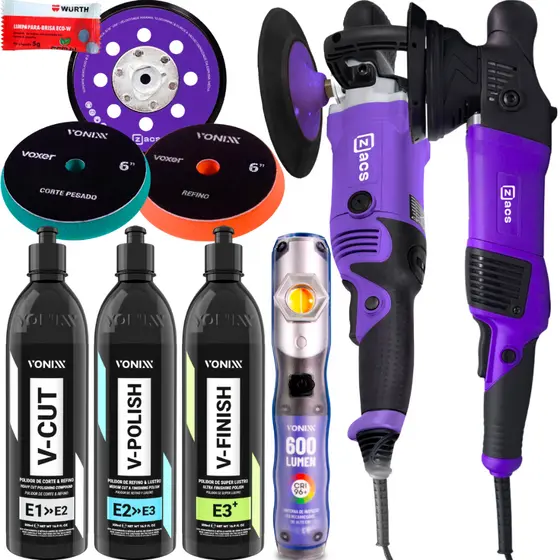 Kit Polimento Profissional Politriz Zacs + Sistema VHP Vonixx