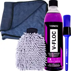 V-Floc 500ml Pincel Externo Pano de Secagem Luva Microfibra