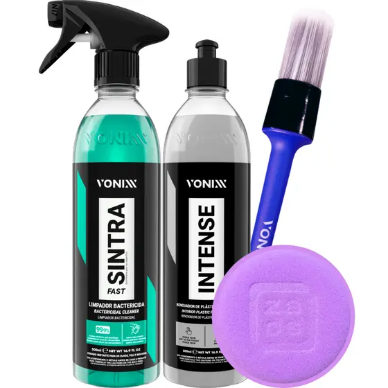 Sintra Fast Limpador Apc Plastico Interno + Intense Revitalizador de Painel Vonixx
