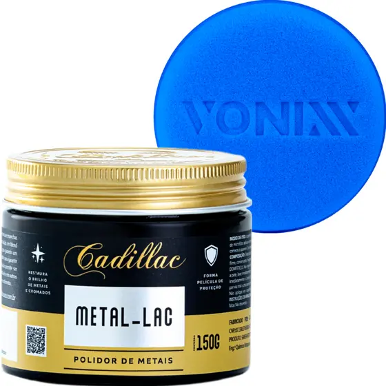 Polidor de Metais Automotivo Metal-Lac Cadillac 150g + Aplicador de Espuma Vonixx