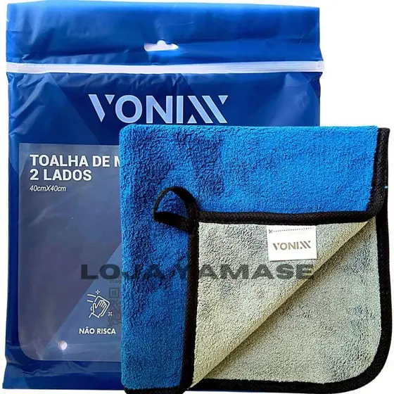 Pano 2 Lados Toalha Microfibra Automotiva Lustro 600gsm 40x40 Vonixx