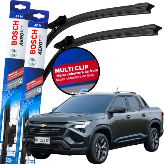 Par Palheta Limpador Parabrisa Original Bosch Multiclip Chevrolet Montana 2023 à 2026