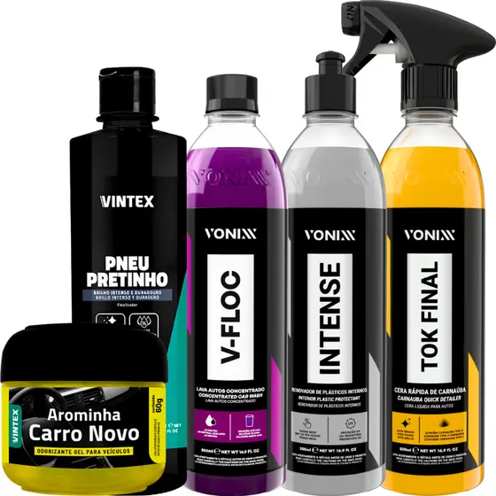 Kit Shampoo V-Floc Cera Tok Final Revitalizador Intense Vonixx Cheirinho Carro Novo Vintex
