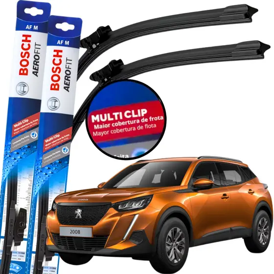 Par Palheta Limpador Parabrisa Original Bosch Multiclip Peugeot 2008 2015 à 2022