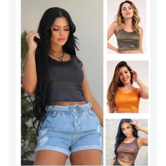 Cropped regata blusas regatas Top Croped blusa Blusinha Regata