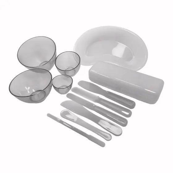 Kit 4 Cubeta + Cuba Rim + 6 Espátulas Com Estojo Translúcida