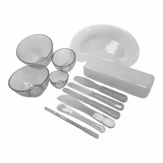 Kit 4 Cubeta + Cuba Rim + 6 Espátulas Com Estojo Translúcida
