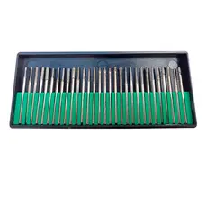 Kit 30 Pontas Diamantadas para Micro Retíficas Gravar Vidro