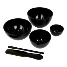 kit 4 Cubetas Silicone + 2 Espátulas Auxiliares Preta - OGP