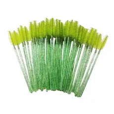 50 Escovinhas de Cílios e Maquiagem descartáveis com Glitter Verde