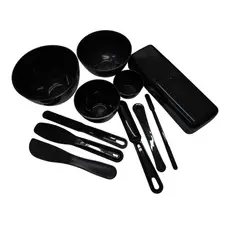 Kit 4 Cubetas maleáveis mais 6 Espátulas Com Estojo Preto