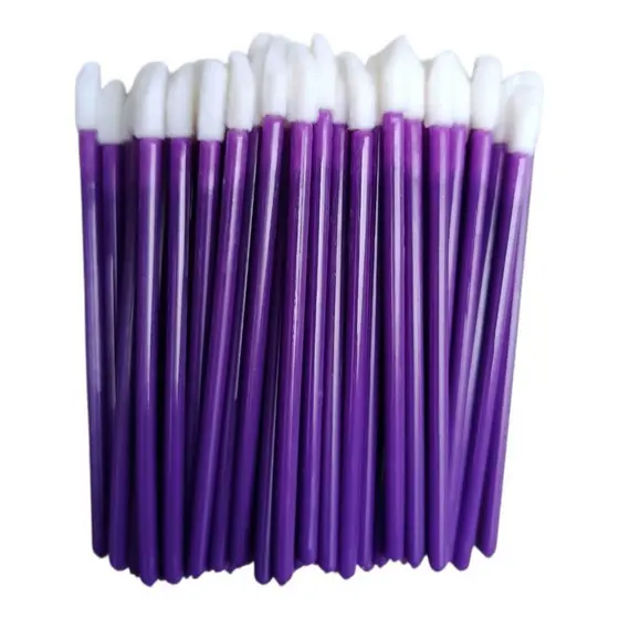 100 Pincel Aplicador Batom Gloss Descartável Roxo