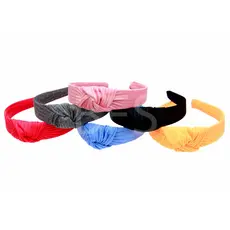 Tiara de Cabelo Turbante Nó Canelada 6 Arcos Adulto e Infantil Cores Sortidas
