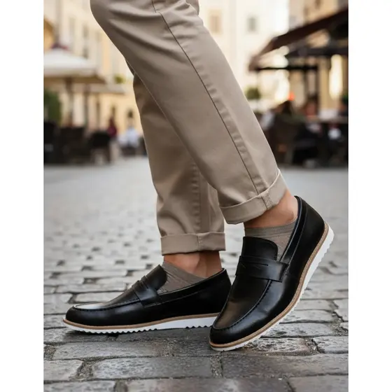 Kit Carteira + Sapato Social Oxford Mocassim Masculino Original Drive Leve Confortável