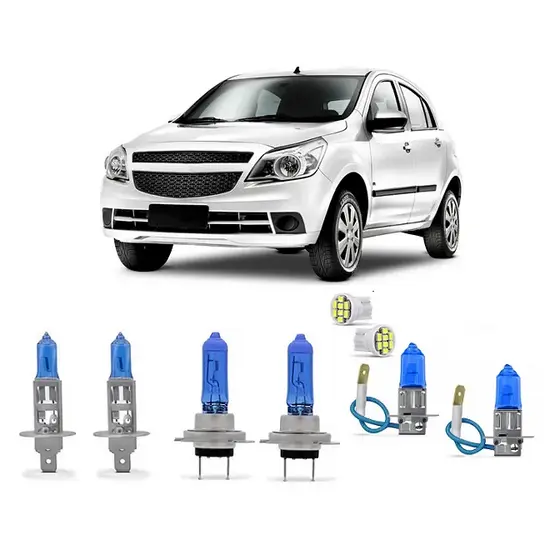 Kit 6 Lampada Super Branca Farol e Milha Agile Montana 2011 2012 2013 8500k H3 H1 H7