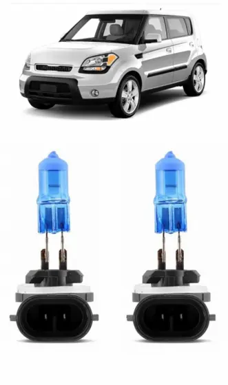 Par Lampada Super Branca Farol de Milha Kia Soul 2009 2010 2011 2012 2013 2014 2015 2016 8500k H27