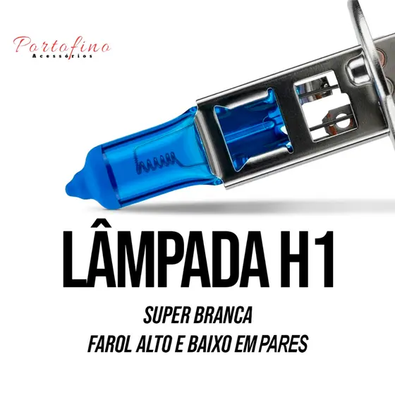 Par Lampada Super Branca Farol de Milha Peugeot 206 2004 2005 2006 2007 2008 2009 2010 2011 8500k H1